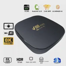 V88 Mini Smart TV Box 1GB RAM SET Top Box H3 Quad Core 2.4G Wi -Fi TV -приемники с зарядным адаптером Дистанционное управление HD Cable RJ45