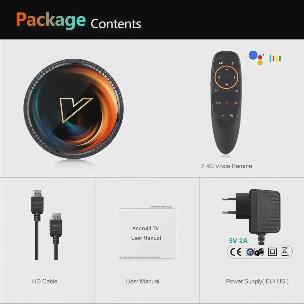 ТВ-приставка W2 ATV Android 11 Amlogic S905W2 поддержка 4K AV1 2,4 и 5G Wifi BT с пультом дистанционного управления Google Voice 2G16G 4G32G 64G Smart TV Box (art.: 3920c2309f96c)-3