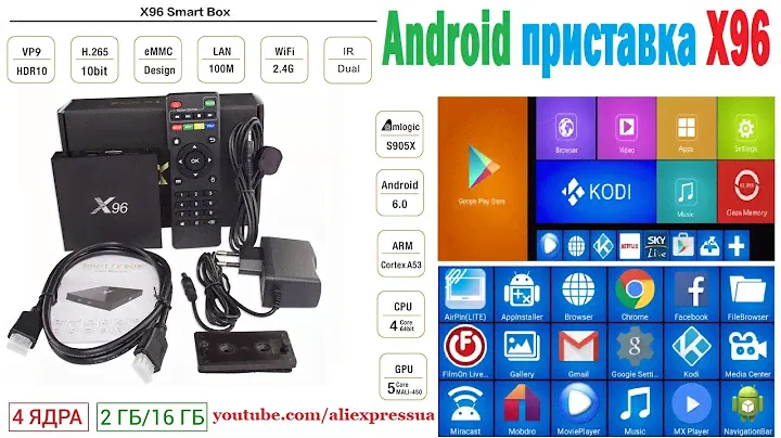 Андроид смарт приставка X96 2/16 Gb TV box Обзор, распаковка, тестирование.