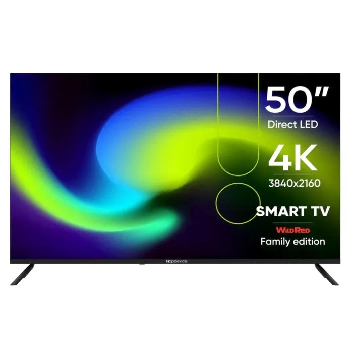 Телевизор Topdevice TDTV50BS06U, 50", 3840x2160, DVB-T2/C/S2, HDMI 3, USB 2, Smart TV,черный-0
