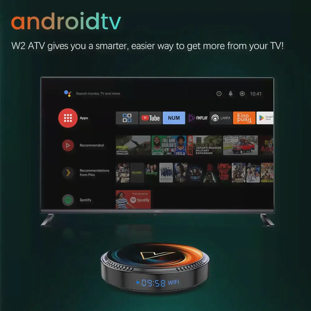 ТВ-приставка W2 ATV Android 11 Amlogic S905W2 поддержка 4K AV1 2,4 и 5G Wifi BT с пультом дистанционного управления Google Voice 2G16G 4G32G 64G Smart TV Box (art.: 3920c2309f96c)-2