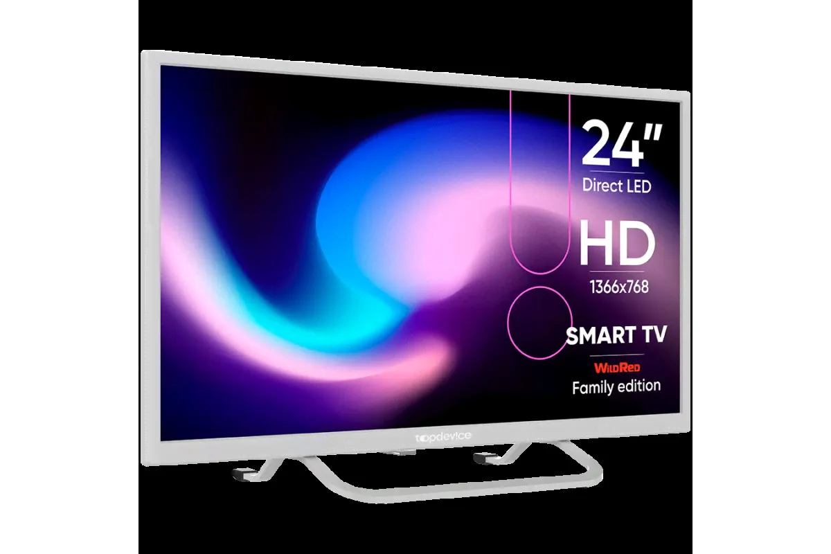 Телевизор Topdevice, 24''DLED TV,Digital Smart TV,U base,MT9256,DVB-T/C/T2/S2,with CI SLOT,CI+,Innolux180±20 brightness,Android11 1G+8G with Wildred launcher,DVB-T/C/T2/S2,USB,Hotel function,H.265,Dol